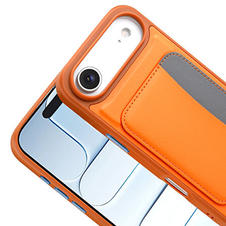 iPhone 17 Air Kılıf Kartlıklı X-Kart Silikon Kılıf