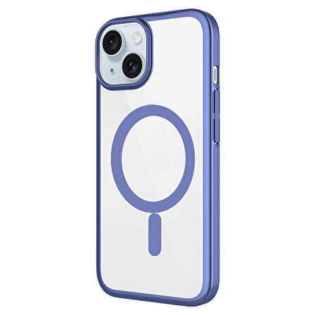 iPhone 15 Kılıf Wireless Şarj Özellikli Sert PC Mat Riksos Magsafe Kılıf