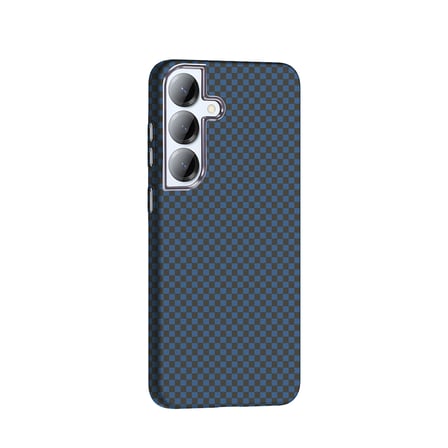 Galaxy S25 Plus Kılıf M-safe Şarj Özellikli Karbon Fiber Görünümlü Gros Kılıf Lacivert