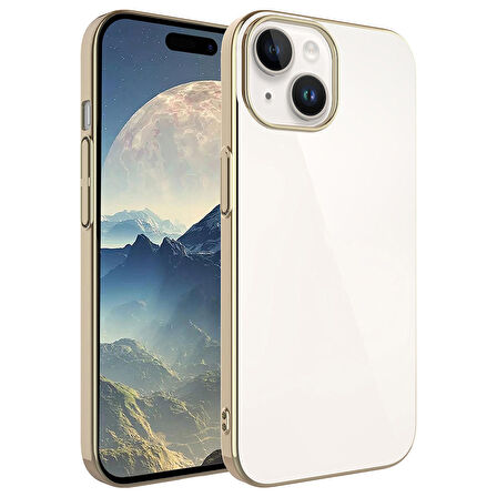iPhone 15 Plus Kılıf Sert PC Renkli Çerçeveli Riksos Kılıf