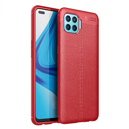 Oppo Reno 4 Lite Kılıf Zore Niss Deri Desenli Silikon Kılıf