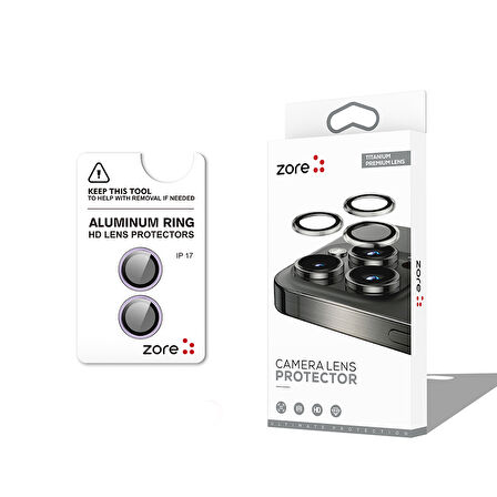 iPhone 17 Kamera Lens Koruyucu CL-12 Premium Safir Parmak İzi Bırakmayan Anti-Reflective Açık Mor