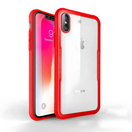 iPhone X / İphone XS Kılıf Kenarları Silikon Arka Kısım Temperli Cam Craft Kılıf