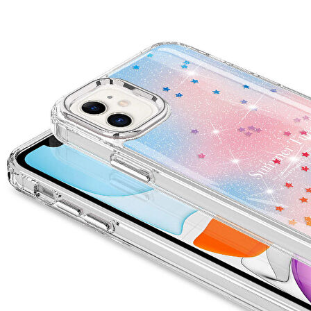 iPhone 11 Kılıf Simli Desenli Parlak Task Kılıf