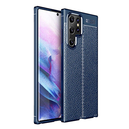 Galaxy S22 Ultra Kılıf Zore Niss Deri Desenli Silikon Kılıf