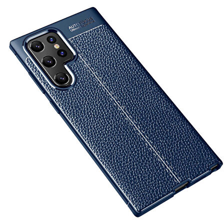Galaxy S22 Ultra Kılıf Zore Niss Deri Desenli Silikon Kılıf