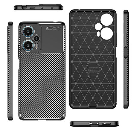 Xiaomi Poco F5 Kılıf Negro Karbon Tasarım Silikon Kılıf
