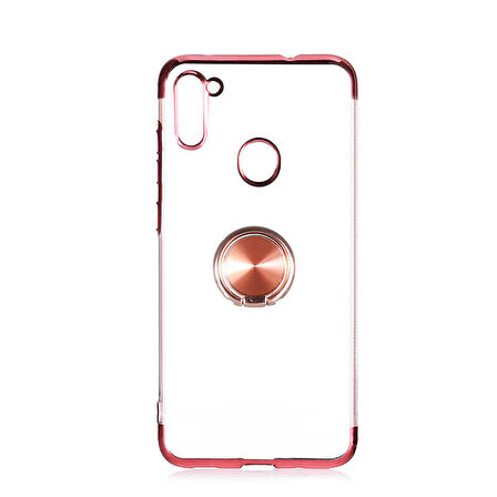 Galaxy M11 Kılıf Gess Kenarları Renkli Yüzük Aparatlı Kılıf