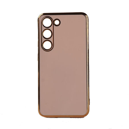 Galaxy S23 Plus Kılıf Zore Bark Kenarları Altın Renk Kılıf