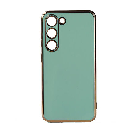 Galaxy S23 Kılıf Zore Bark Kenarları Altın Renk Kılıf