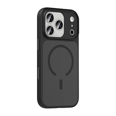 iPhone 17 Pro Max Kılıf Mat Arka Yüzey Wireless Şarj Özellikli Flet M-safe Kılıf