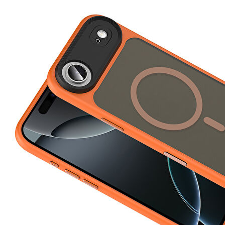 iPhone 17 Air Kılıf Mat Arka Yüzey Wireless Şarj Özellikli Flet M-safe Kılıf