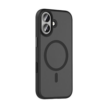 iPhone 17 Kılıf Mat Arka Yüzey Wireless Şarj Özellikli Flet M-safe Kılıf