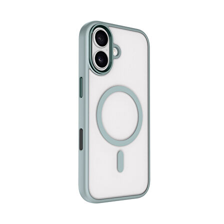 iPhone 17 Kılıf Wireless Şarj Özellikli Krom M-safe Silikon Kılıf