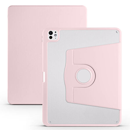Apple iPad Pro 13 2024 Kılıf Zore Termik Kalem Bölmeli Dönebilen Standlı Kılıf