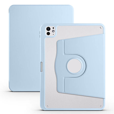 iPad Pro 11 2024 Kılıf Termik Kalem Bölmeli Dönebilen Standlı Kılıf