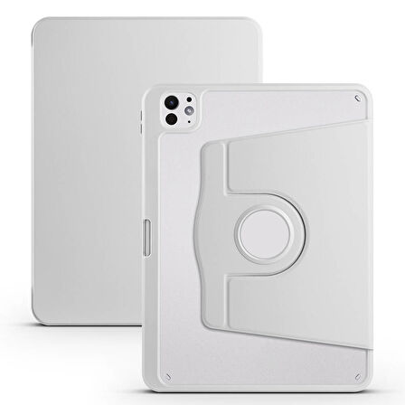 iPad Pro 11 2024 Kılıf Termik Kalem Bölmeli Dönebilen Standlı Kılıf