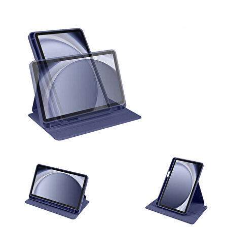 Galaxy Tab A9 Kılıf Termik Kalem Bölmeli Dönebilen Standlı Kılıf