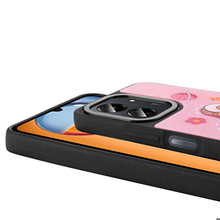 Xiaomi Poco C65 Kılıf Parlayan Kabartmalı İkonik Figürlü Amas Silikon Kılıf
