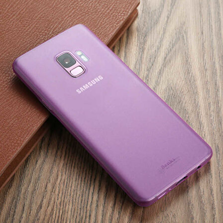 Galaxy S9 Kılıf Lollipop İnce Pürüzsüz Mat Yüzey Kılıf Mor