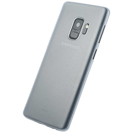 Galaxy S9 Kılıf Lollipop İnce Pürüzsüz Mat Yüzey Kılıf Transparan Beyaz