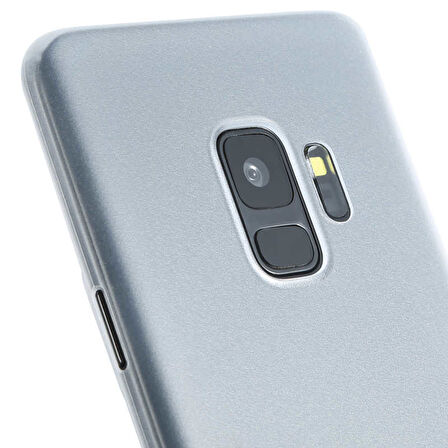 Galaxy S9 Kılıf Lollipop İnce Pürüzsüz Mat Yüzey Kılıf Transparan Beyaz