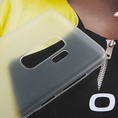 Galaxy S9 Plus Kılıf Lollipop İnce Pürüzsüz Mat Yüzey Kılıf Transparan Beyaz