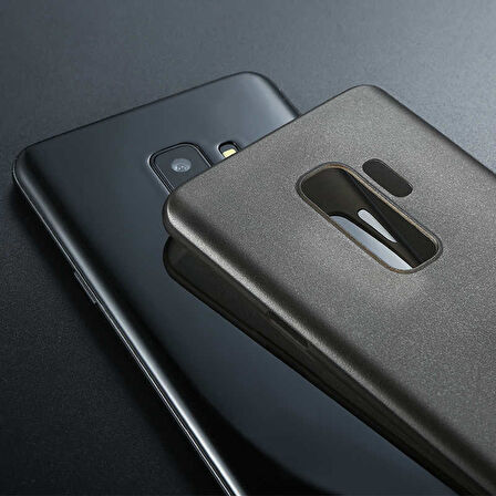 Galaxy S9 Plus Kılıf Lollipop İnce Pürüzsüz Mat Yüzey Kılıf Transparan Siyah