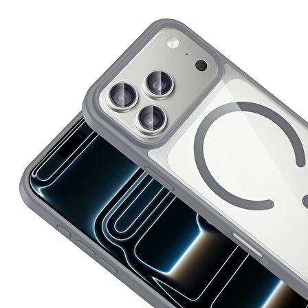 iPhone 17 Pro Kılıf M-safe Wireless Şarj Özellikli Silikon Ege Kılıf