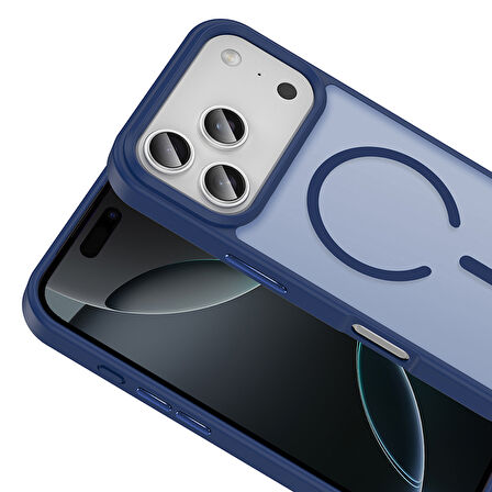 iPhone 17 Pro Kılıf M-safe Şarj Özellikli Mat Arka Yüzey Sio Kılıf