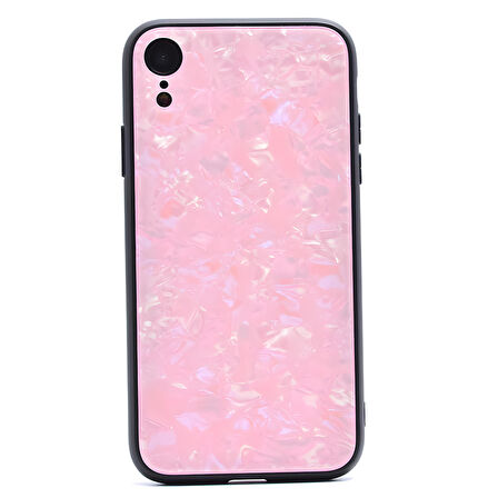 iPhone XR Kılıf Mermer Desenli Marbel Cam Silikon Kılıf