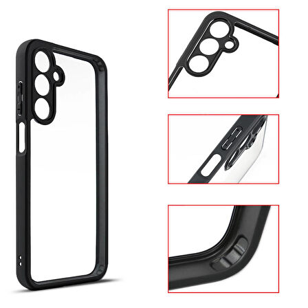 Galaxy A15 Kılıf Kamera Korumalı Şeffaf Arka Yüzey New Roll Kılıf