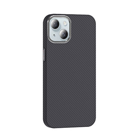 iPhone 15 Kılıf M-safe Şarj Özellikli Karbon Fiber Görünümlü Gros Kılıf