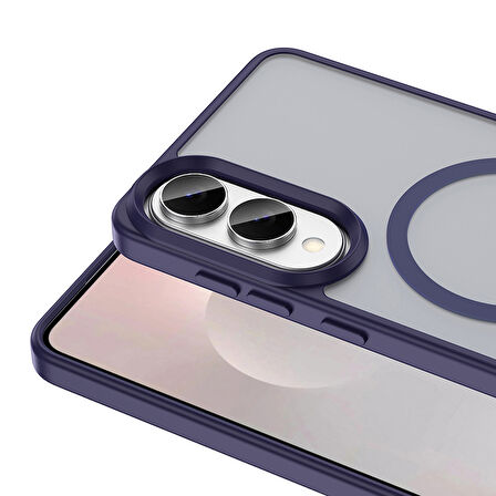 Galaxy S25 Edge Kılıf M-safe Şarj Özellikli Mat Arka Yüzey Sio Kılıf