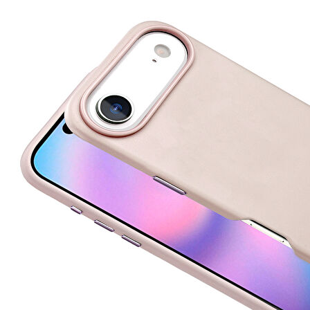 iPhone 17 Air Kılıf M-safe Şarj Özellikli PU Deri Görünümlü Kupra Kılıf