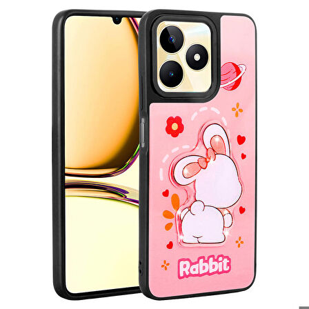 REALME C55 4G Kılıf Parlayan Kabartmalı İkonik Figürlü Amas Silikon Kılıf