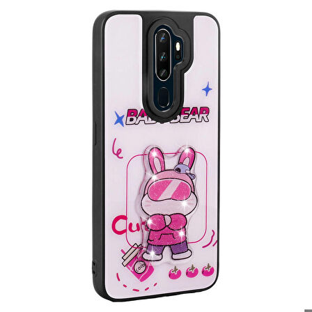 Oppo A9 2020 Kılıf Parlayan Kabartmalı İkonik Figürlü Amas Silikon Kılıf