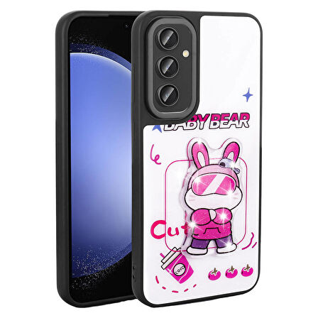 Galaxy S23 FE Kılıf Parlayan Kabartmalı İkonik Figürlü Amas Silikon Kılıf