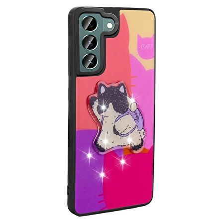 Galaxy S22 Kılıf Parlayan Kabartmalı İkonik Figürlü Amas Silikon Kılıf