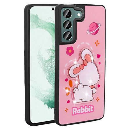 Galaxy S21 FE Kılıf Parlayan Kabartmalı İkonik Figürlü Amas Silikon Kılıf