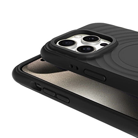 iPhone 15 Pro Max Magsafe Şarj Özellikli Airbagli Mat Görünümlü Hepi Kılıf