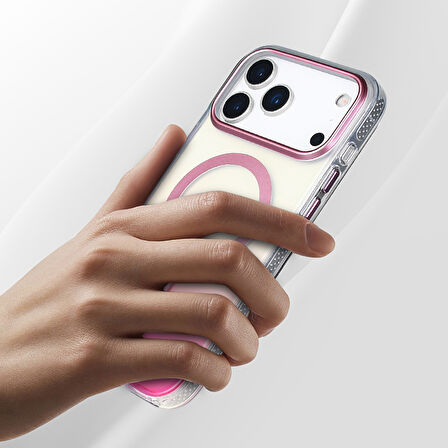 iPhone 17 Pro Max Kılıf M-safe Şarj Özellikli Transparan Renk Geçişli Toros Kılıf