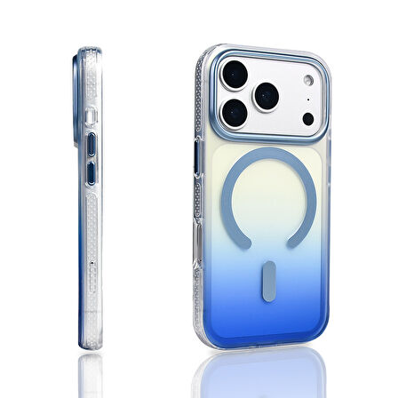 iPhone 17 Pro Kılıf M-safe Şarj Özellikli Transparan Renk Geçişli Toros Kılıf