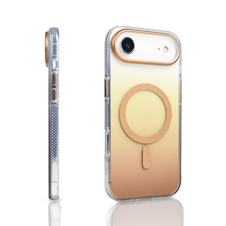 iPhone 17 Air Kılıf M-safe Şarj Özellikli Transparan Renk Geçişli Toros Kılıf