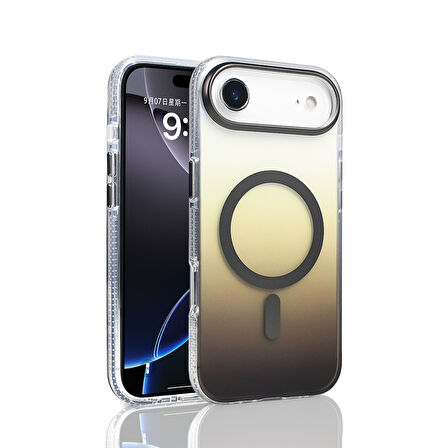iPhone 17 Air Kılıf M-safe Şarj Özellikli Transparan Renk Geçişli Toros Kılıf