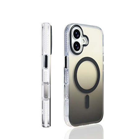 iPhone 17 Kılıf M-safe Şarj Özellikli Transparan Renk Geçişli Zore Kılıf