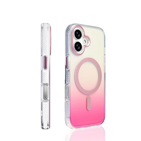 iPhone 17 Kılıf M-safe Şarj Özellikli Transparan Renk Geçişli Zore Kılıf