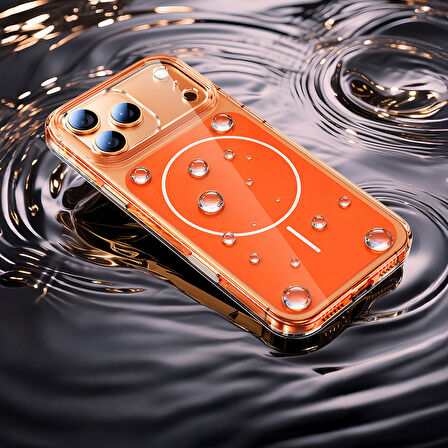 iPhone 17 Pro Kılıf M-safe Şarj Özellikli Şeffaf Kamera Kontrol Butonlu Lugano Kılıf