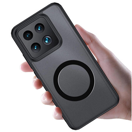 Xiaomi Mi 14 Kılıf Sert PC Arka Yüzey Wireless Şarj Özellikli Flet Magsafe Kılıf