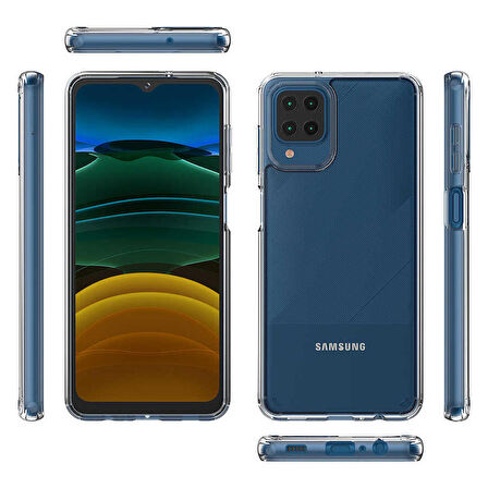 Galaxy A12 Kılıf Zore Coss Şeffaf Sert Silikon Kılıf